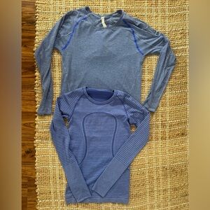 2 Lululemon Long Sleeve Shirts Sz 4 
Excellent condition
